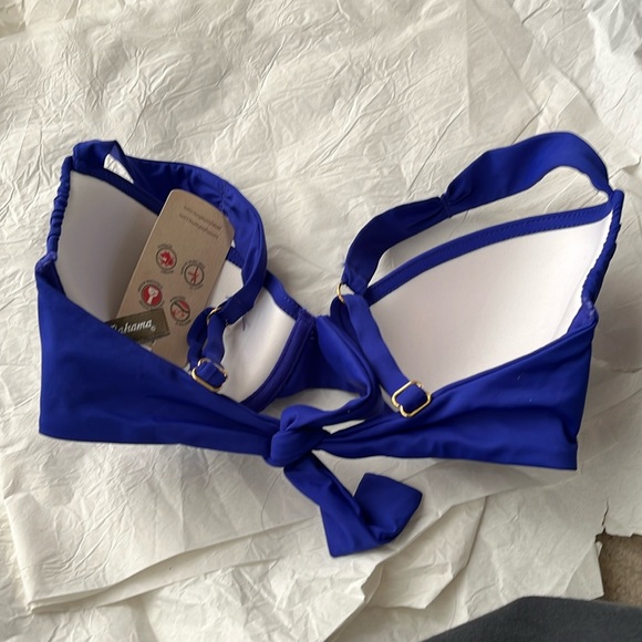 - NWT Kenneth Cole Halter Underwire Bra Swim Bikini Top 32C Deep Purple Blue - Picture 3 of 13